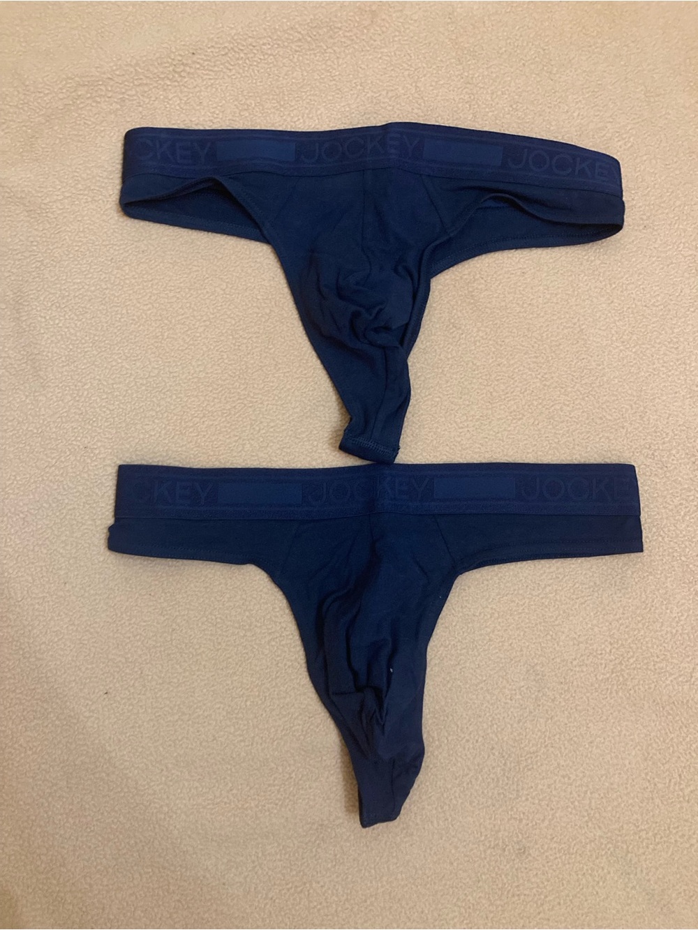 NWT Two (2) Pack Bundle Jockey Cotton Stretch Men’s Medium Blue Thongs